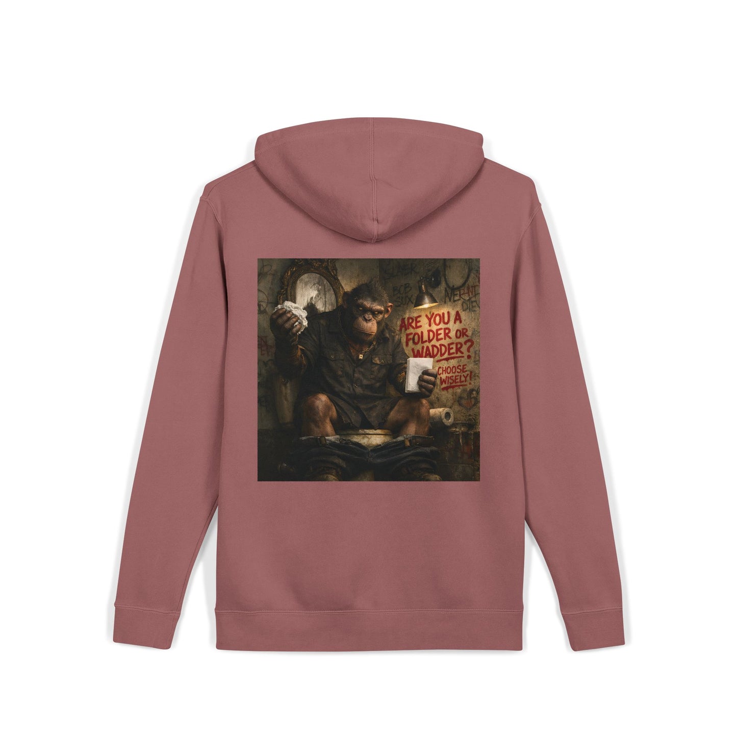 Gritty Question Graphic Hoodie — 'Are You a Folder or a Wadder?'