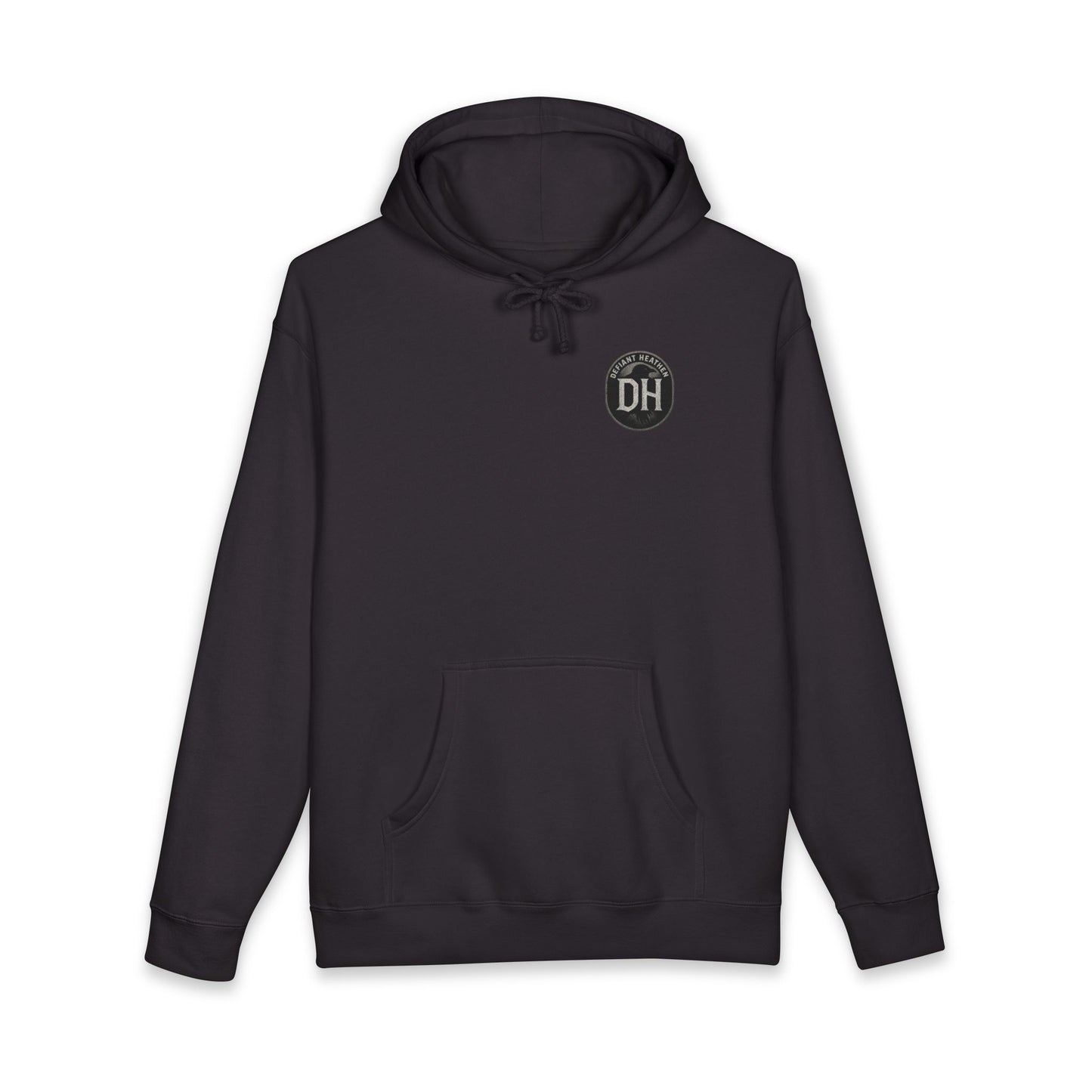 Defiant Heathen Ram Skull Hoodie — Gothic Viking Pagan Graphic Pullover
