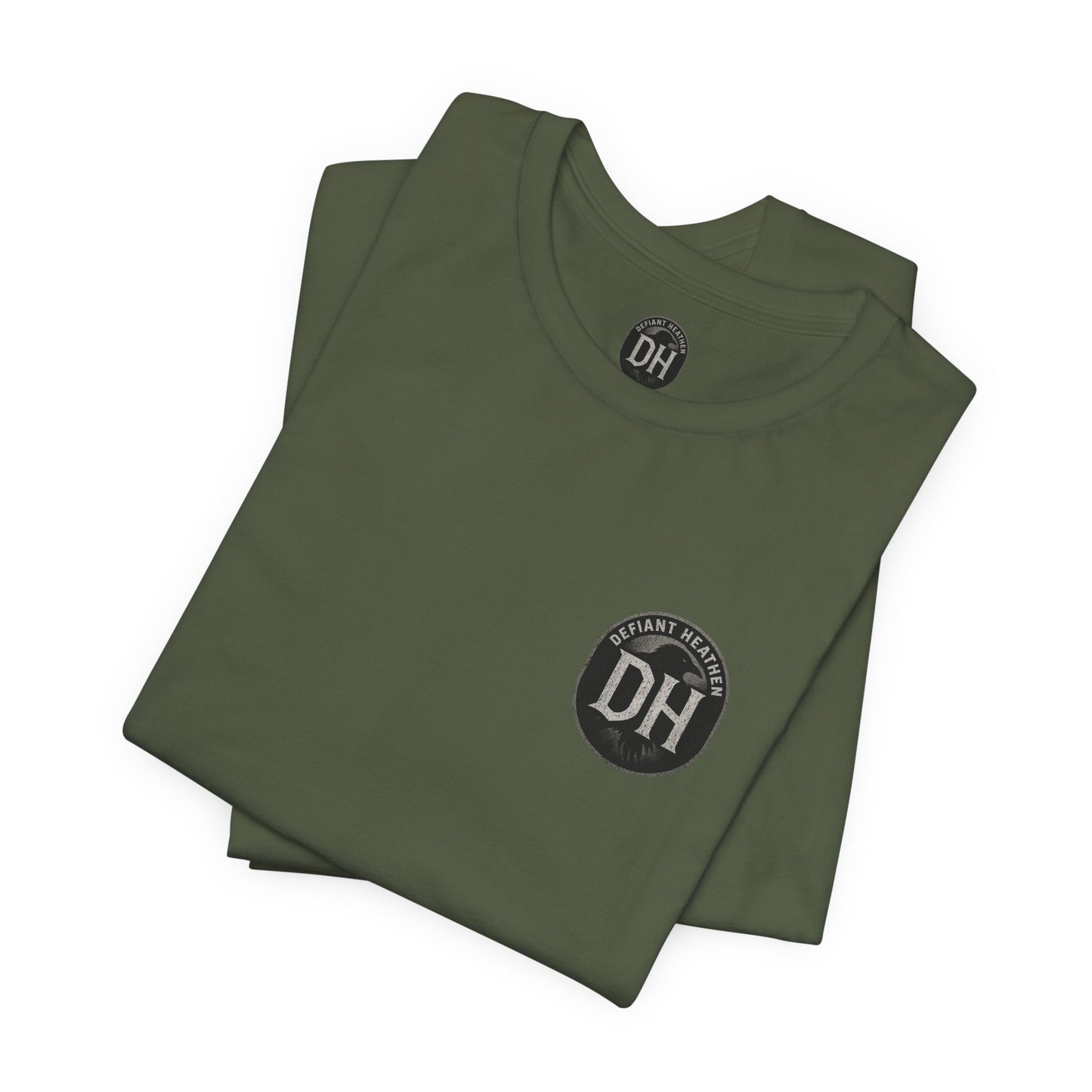 Unbroken By Design Tee — Minimal DH Chest Logo, Motivational Back Text