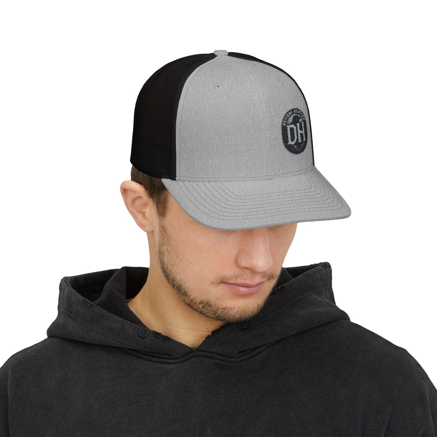 DH Raven Logo Trucker Cap –  Mesh Snapback