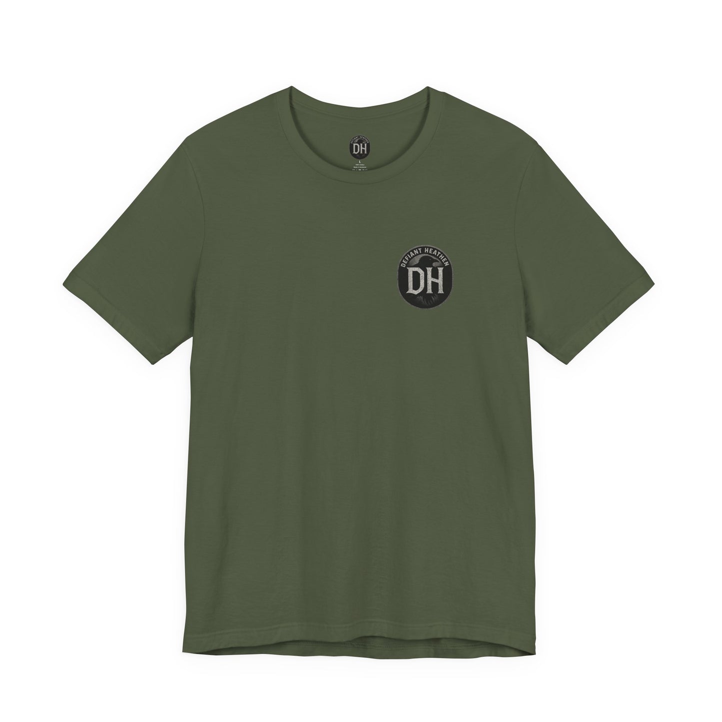 Unbroken By Design Tee — Minimal DH Chest Logo, Motivational Back Text
