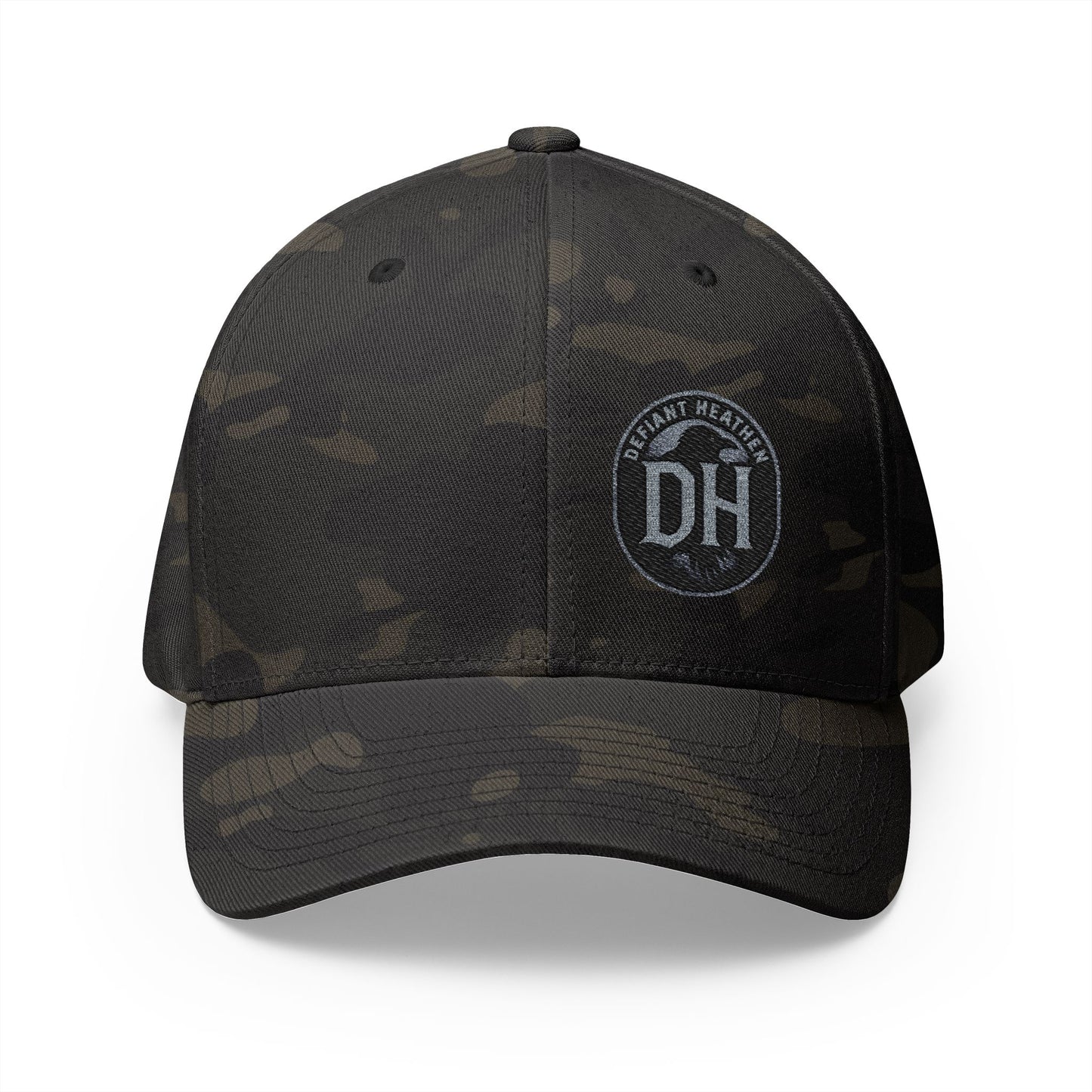 DH Raven Flexfit Cap — Premium Closed‑Back Baseball Hat