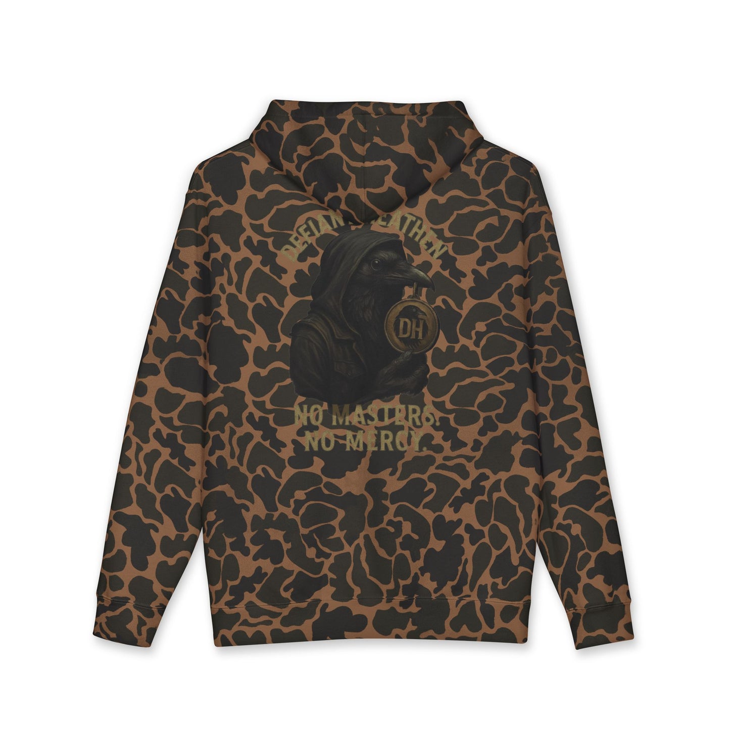 Defiant Heathen Hoodie — "No Masters, No Mercy" Graphic Pullover