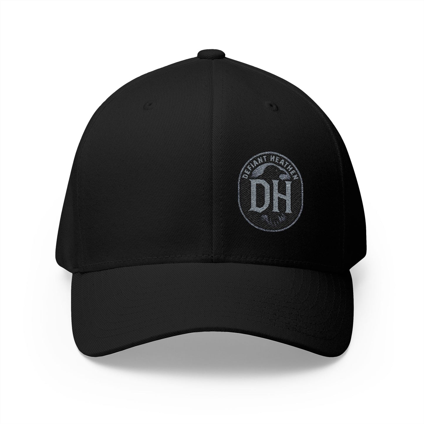 DH Raven Flexfit Cap — Premium Closed‑Back Baseball Hat
