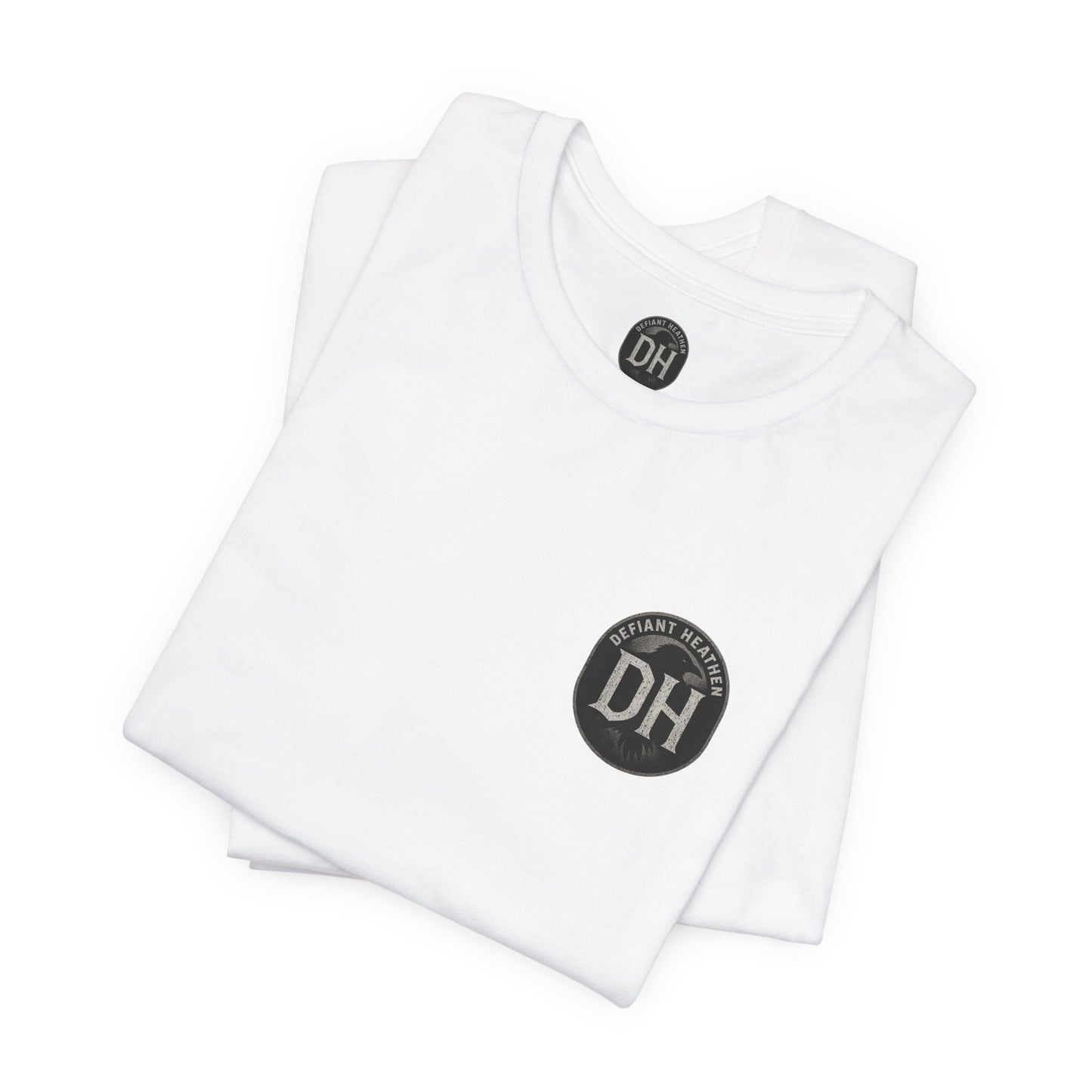 Unbroken By Design Tee — Minimal DH Chest Logo, Motivational Back Text