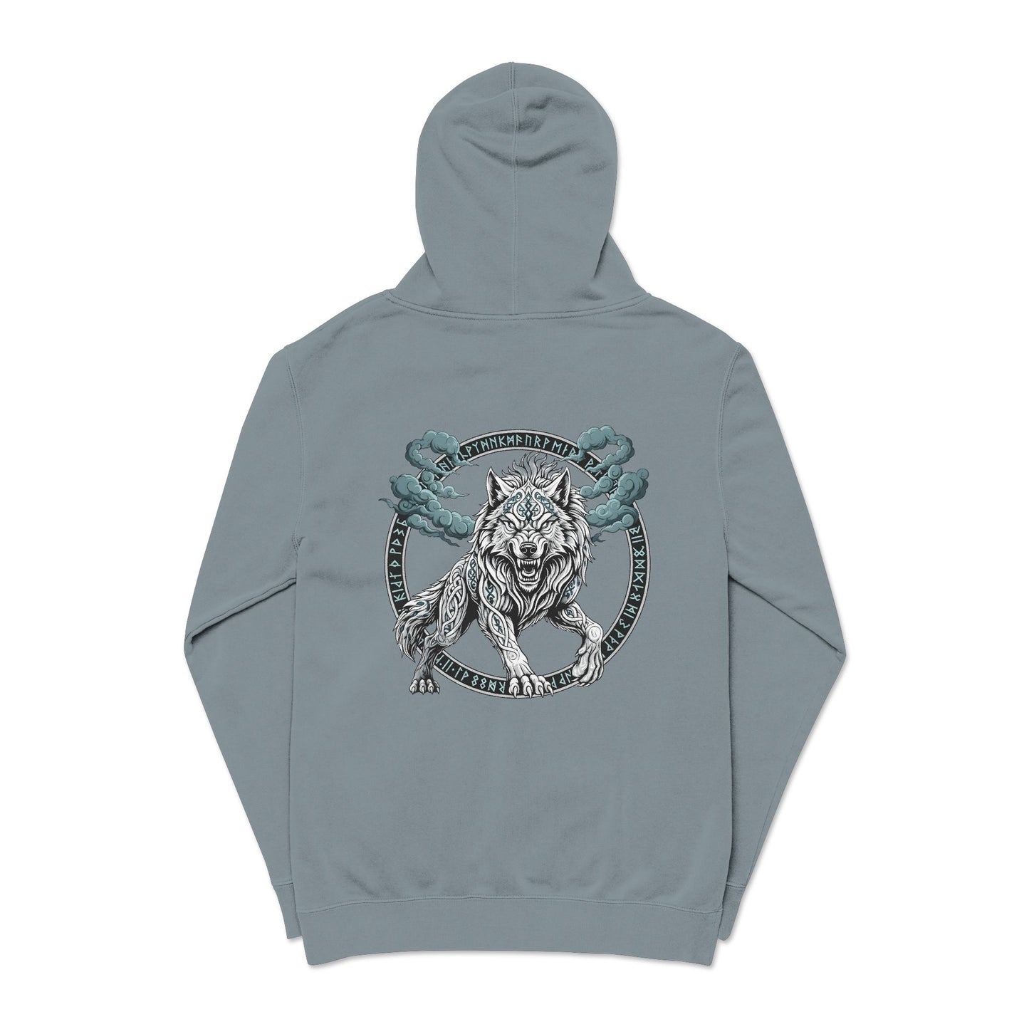 Fenrir Norse Wolf Hoodie — "Loki's Son" Rune Logo