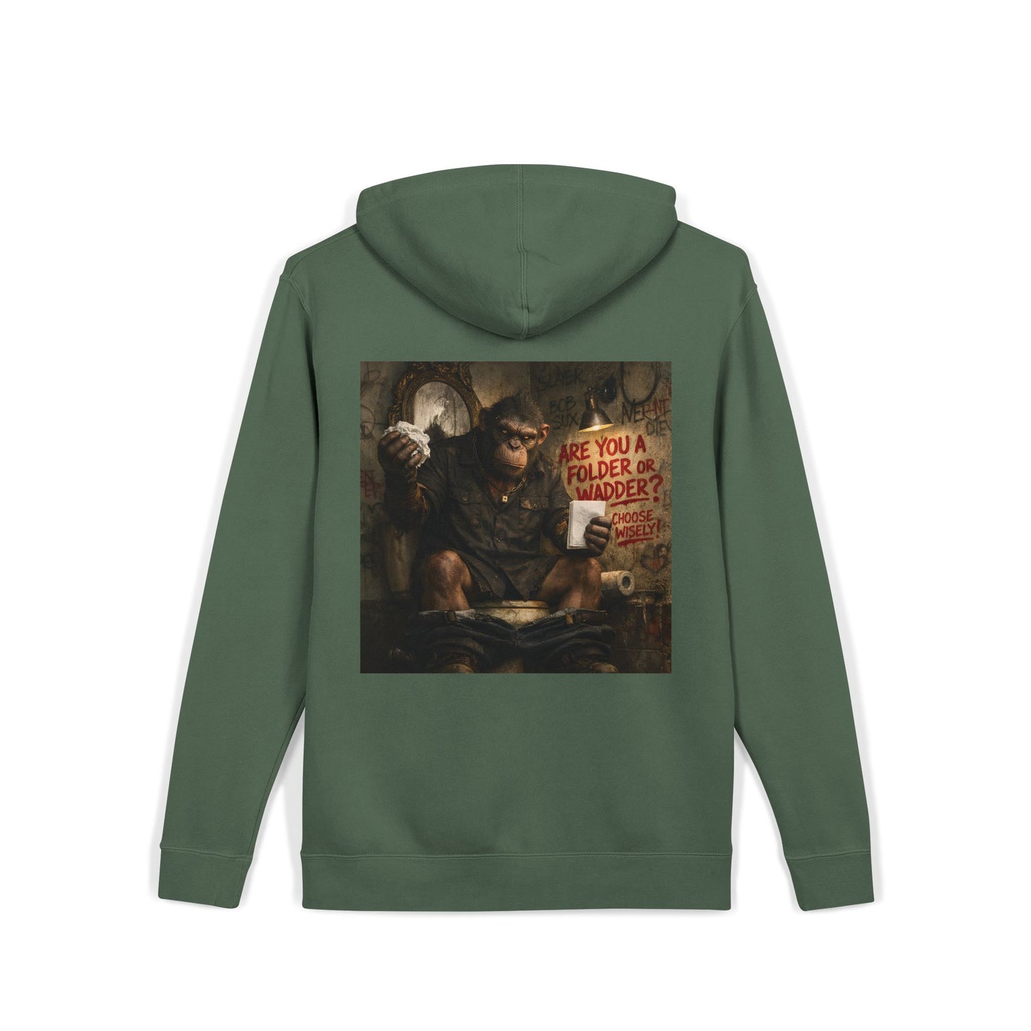 Gritty Question Graphic Hoodie — 'Are You a Folder or a Wadder?'