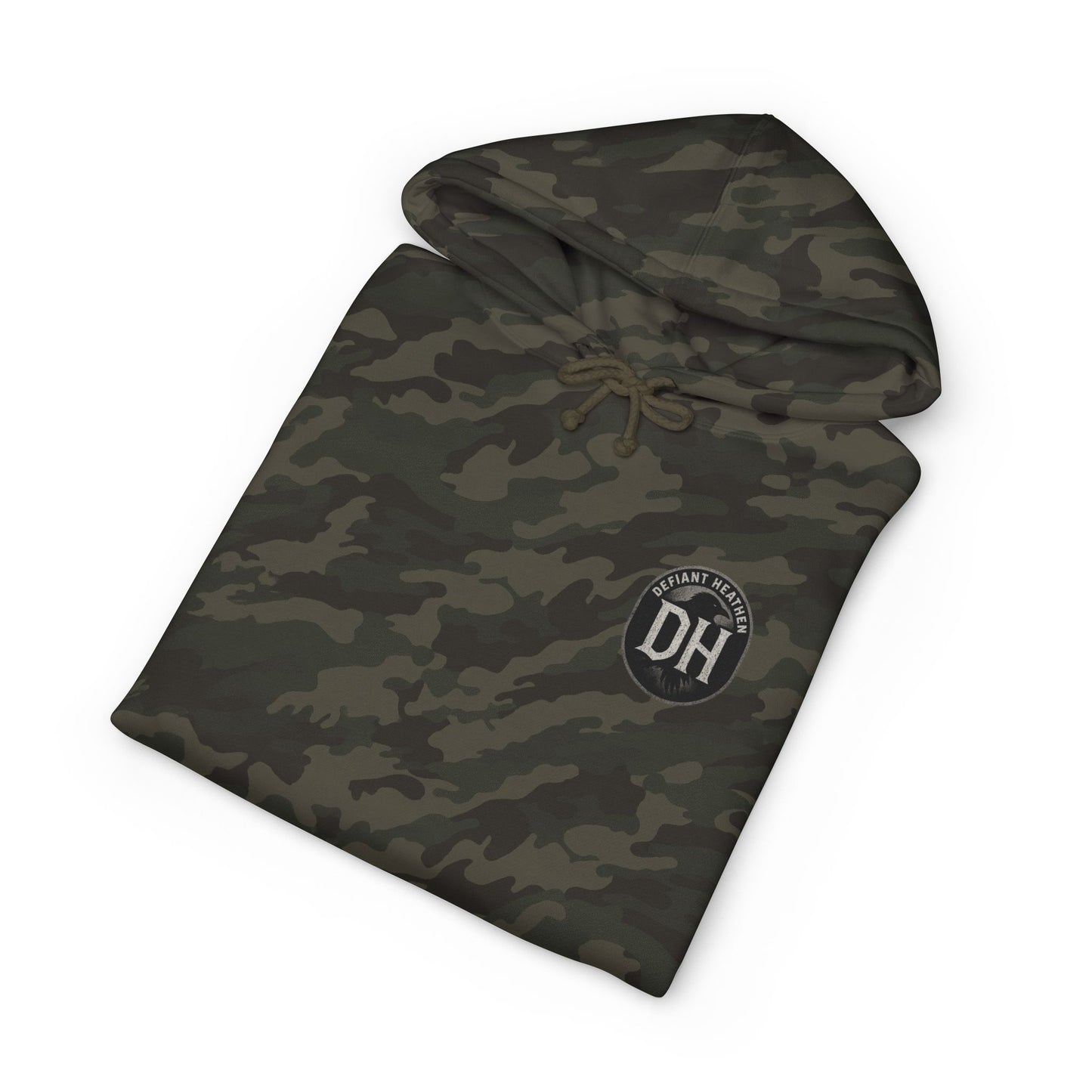 Defiant Heathen Ram Skull Hoodie — Gothic Viking Pagan Graphic Pullover
