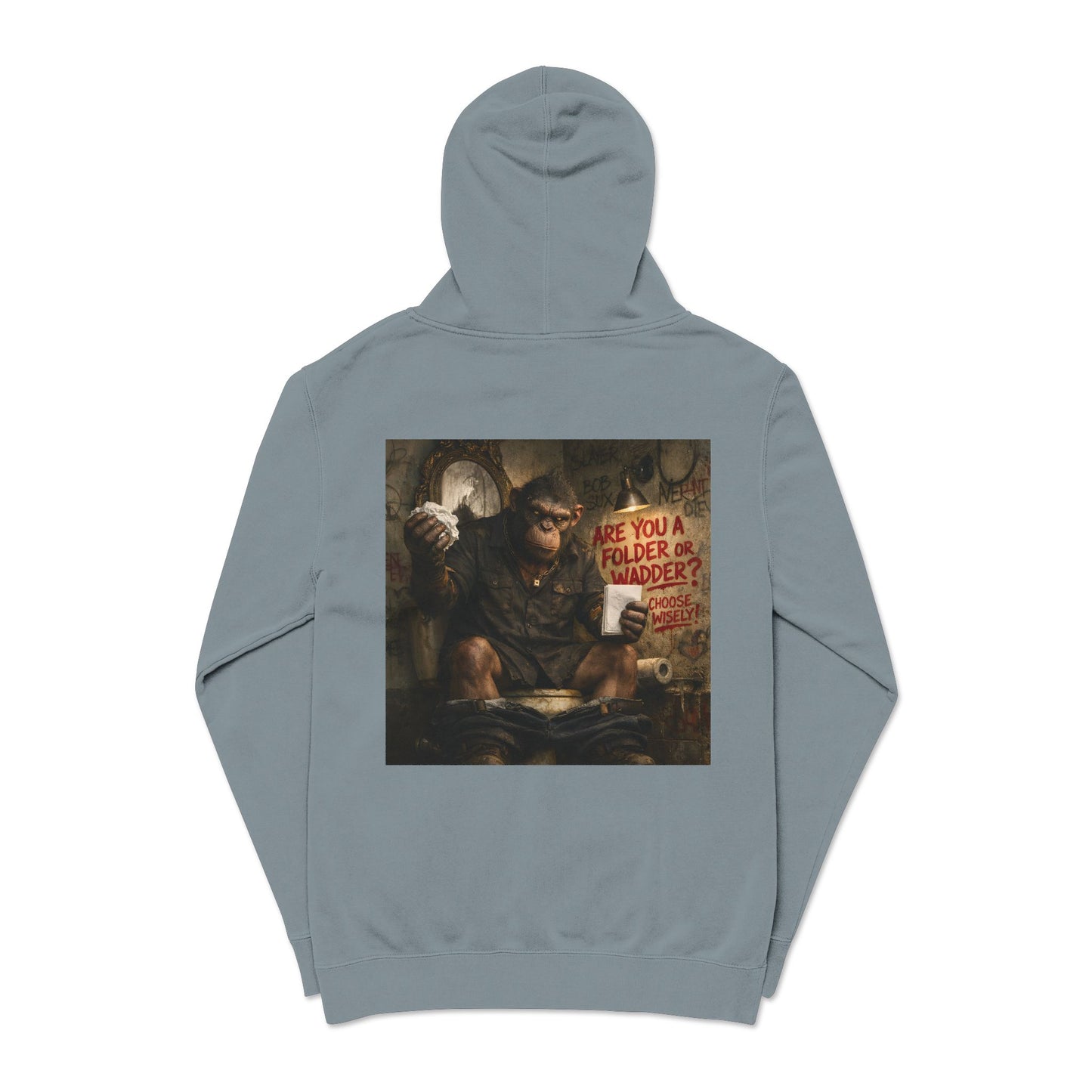Gritty Question Graphic Hoodie — 'Are You a Folder or a Wadder?'