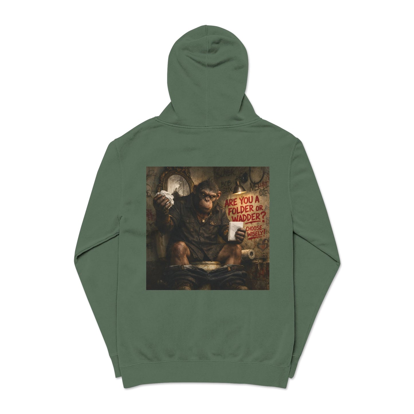 Gritty Question Graphic Hoodie — 'Are You a Folder or a Wadder?'