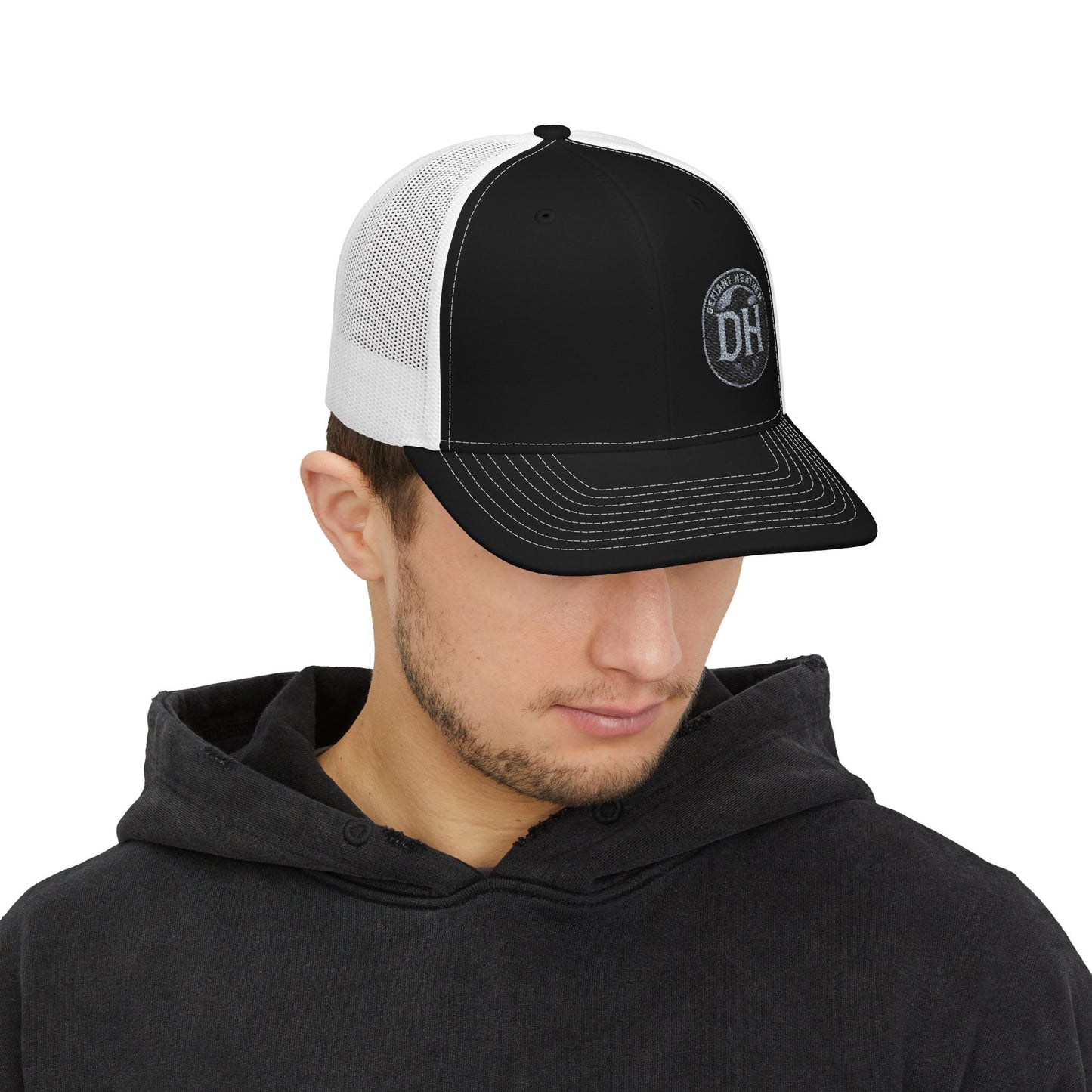 DH Raven Logo Trucker Cap –  Mesh Snapback