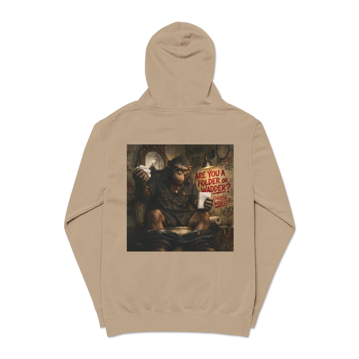 Gritty Question Graphic Hoodie — 'Are You a Folder or a Wadder?'