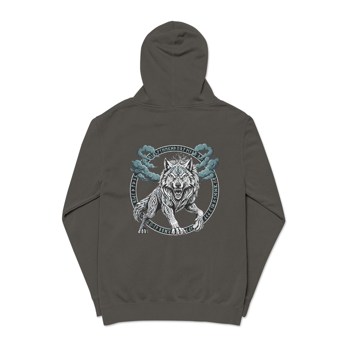 Fenrir Norse Wolf Hoodie — "Loki's Son" Rune Logo