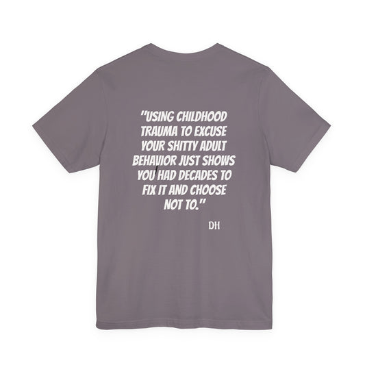 "Decades to Fix It" Tee — Bold Script Statement T-Shirt