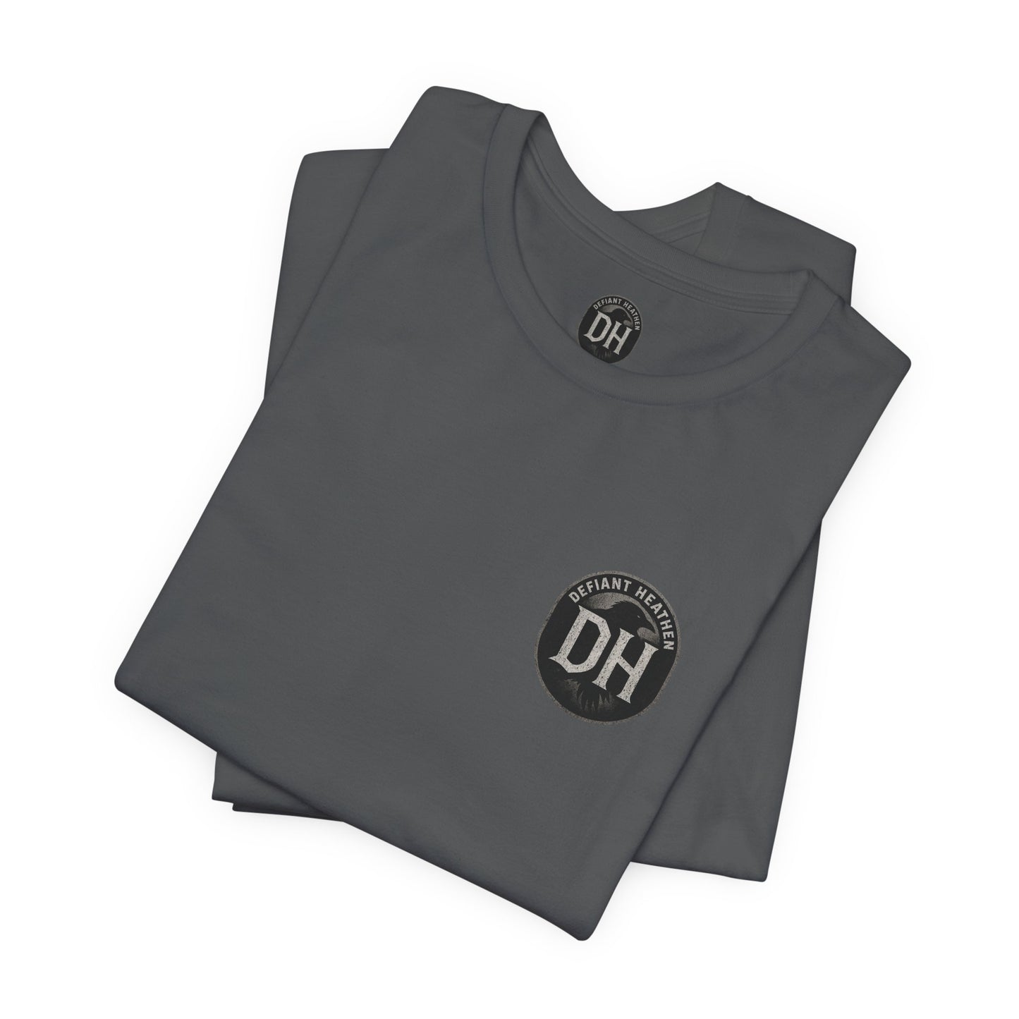 Unbroken By Design Tee — Minimal DH Chest Logo, Motivational Back Text