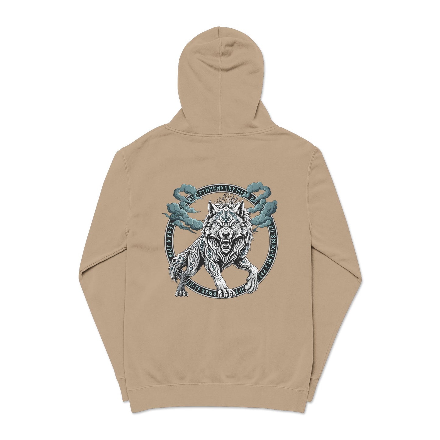Fenrir Norse Wolf Hoodie — "Loki's Son" Rune Logo