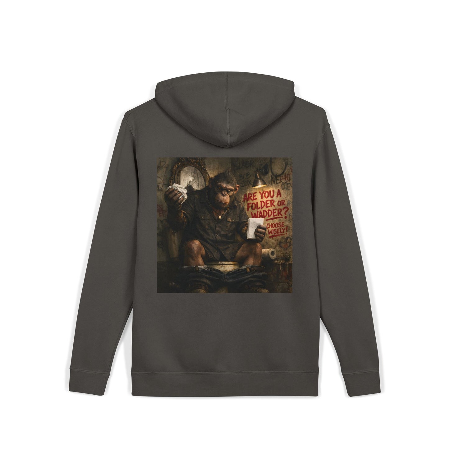 Gritty Question Graphic Hoodie — 'Are You a Folder or a Wadder?'