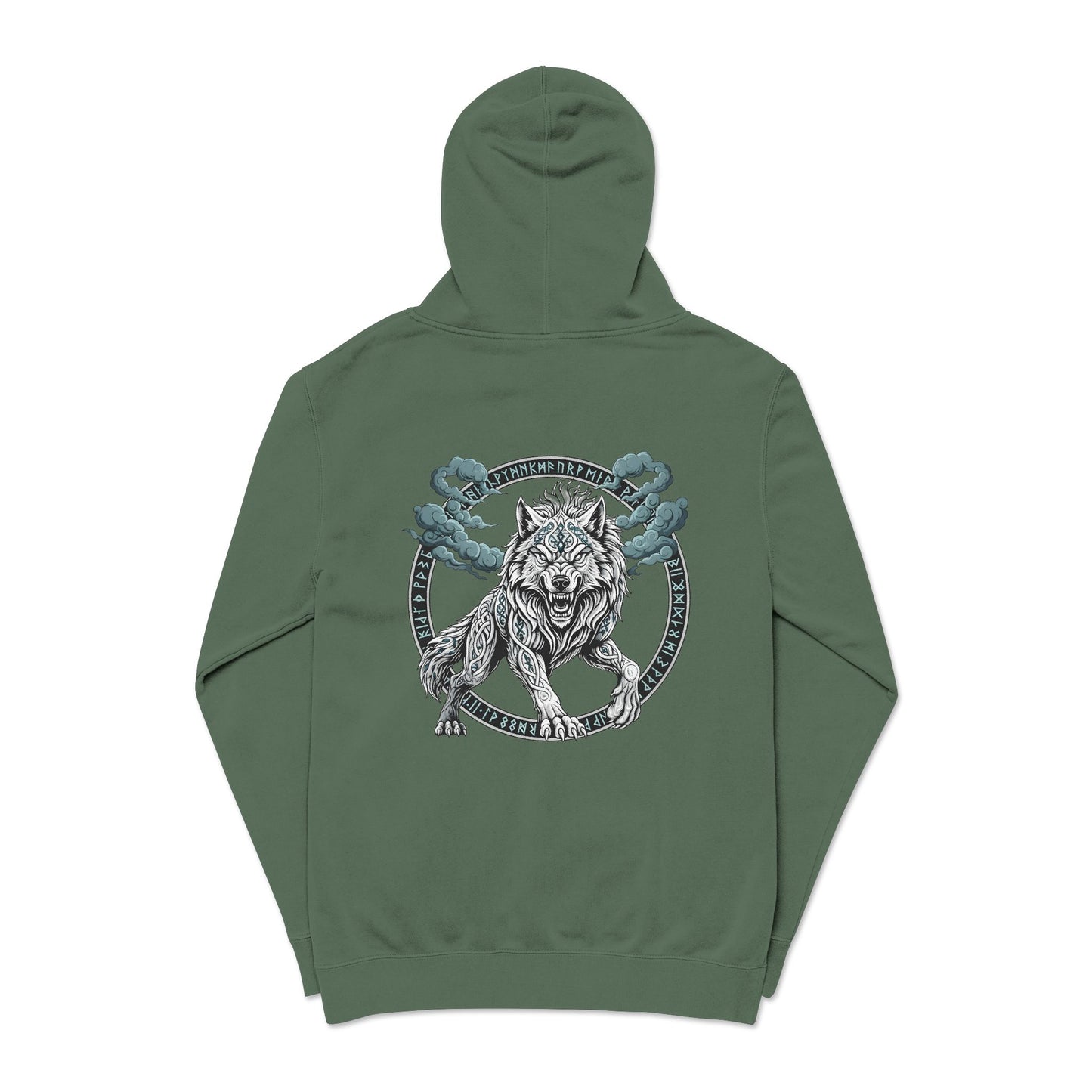 Fenrir Norse Wolf Hoodie — "Loki's Son" Rune Logo