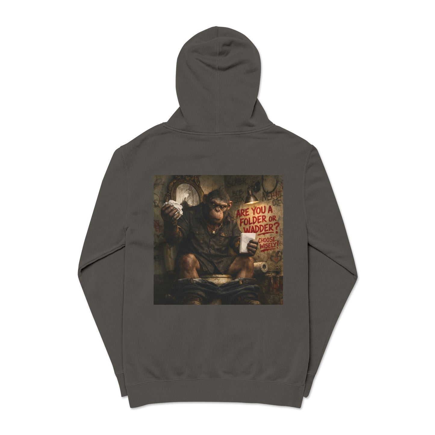 Gritty Question Graphic Hoodie — 'Are You a Folder or a Wadder?'