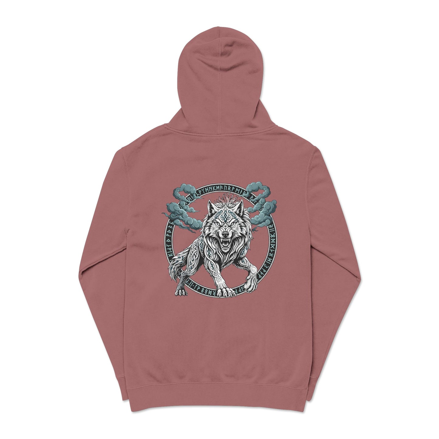 Fenrir Norse Wolf Hoodie — "Loki's Son" Rune Logo