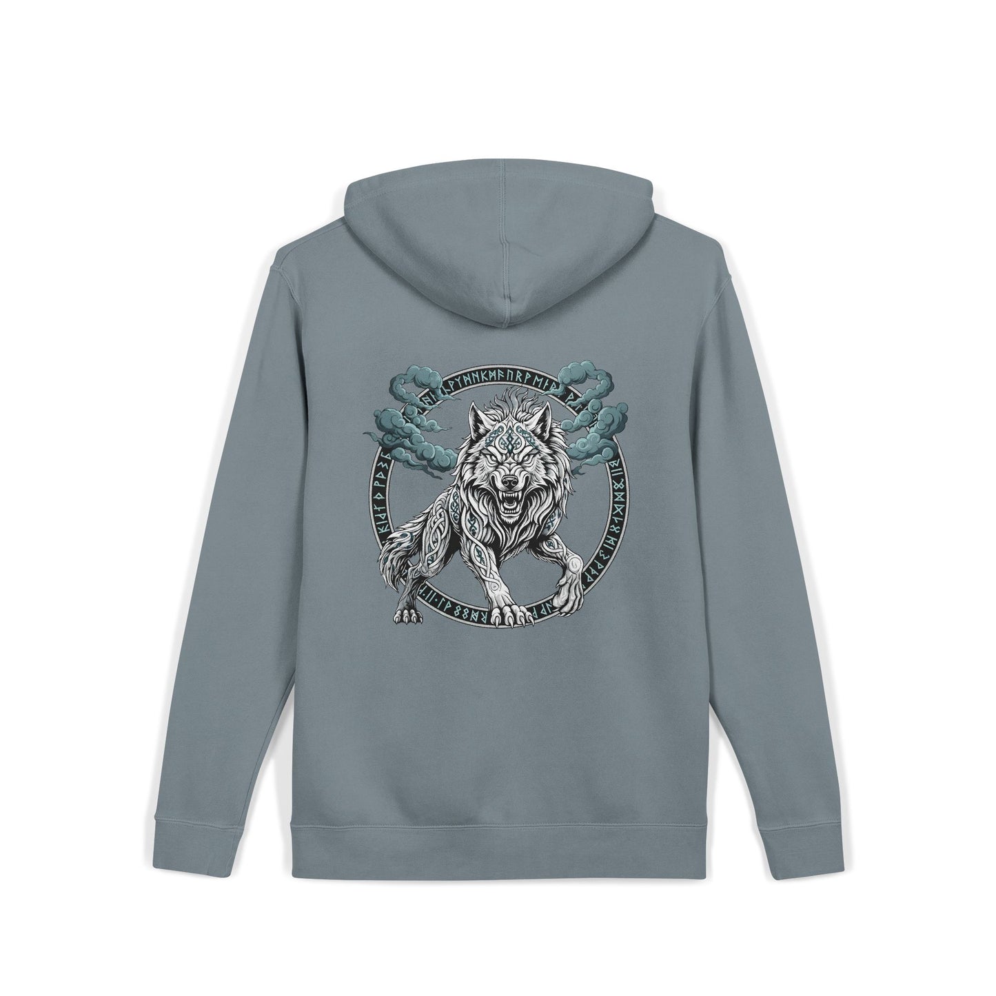 Fenrir Norse Wolf Hoodie — "Loki's Son" Rune Logo