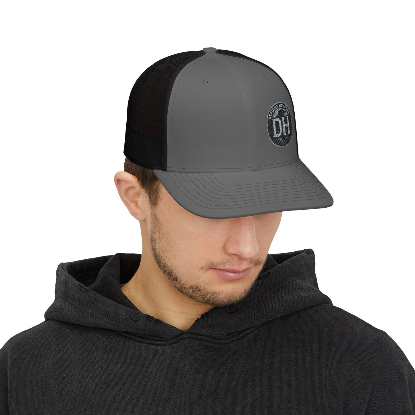 DH Raven Logo Trucker Cap –  Mesh Snapback