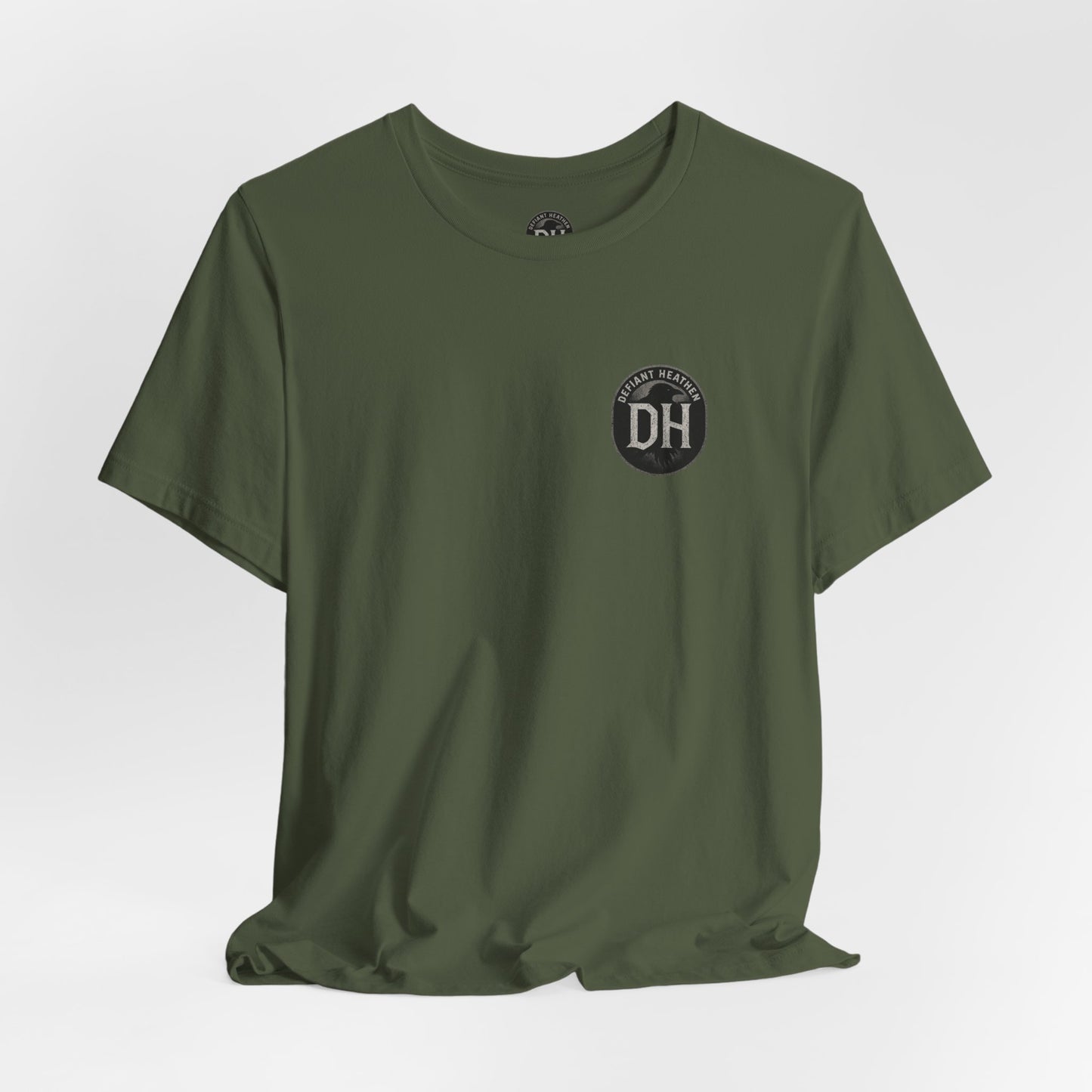 Unbroken By Design Tee — Minimal DH Chest Logo, Motivational Back Text