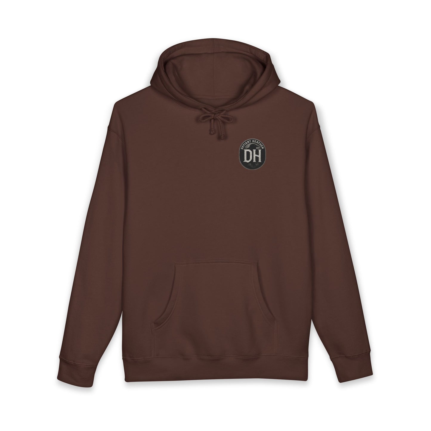 Defiant Heathen Ram Skull Hoodie — Gothic Viking Pagan Graphic Pullover