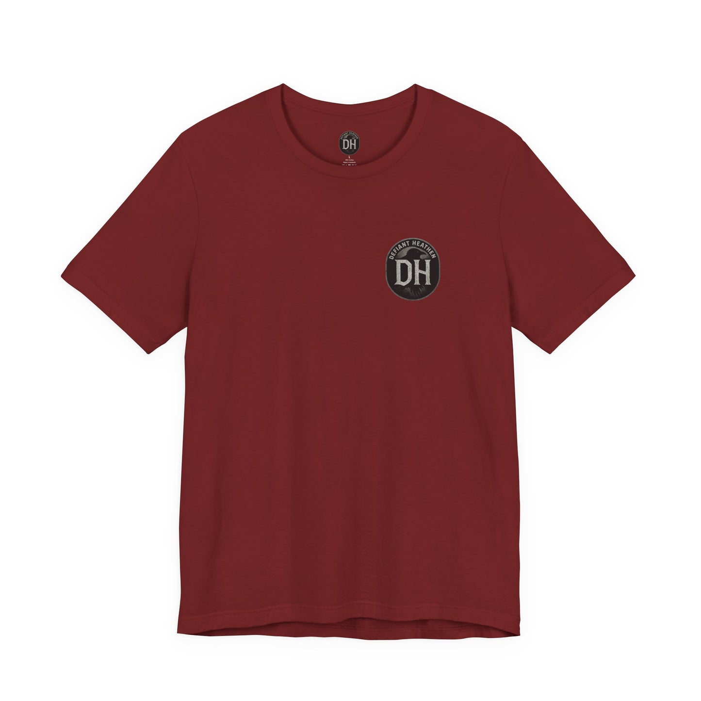 Unbroken By Design Tee — Minimal DH Chest Logo, Motivational Back Text